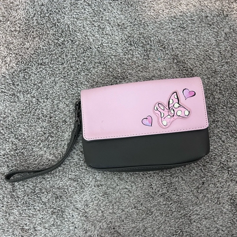 Disney Parks Sweet Minnie Mouse Crossbody Wristlet Bag